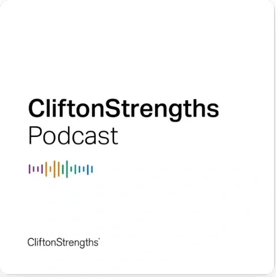 CliftonStrengths Podcast logo on a white background